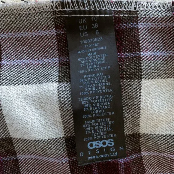 ASOS Plaid Pants Wide Leg Size 6 - Picture 4 of 8